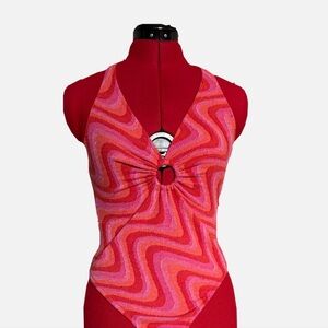 Retro Swirl Pattern Body Suit